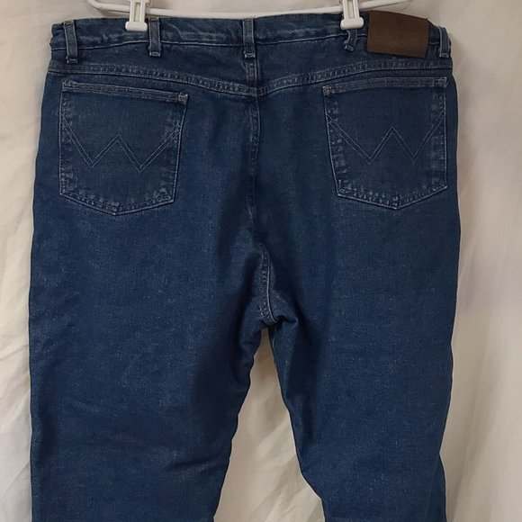 Wrangler Rugged Wear Mens 40x30 Green Fleece Flannel Lined Heavyweight Jeans - Picture 6 of 9